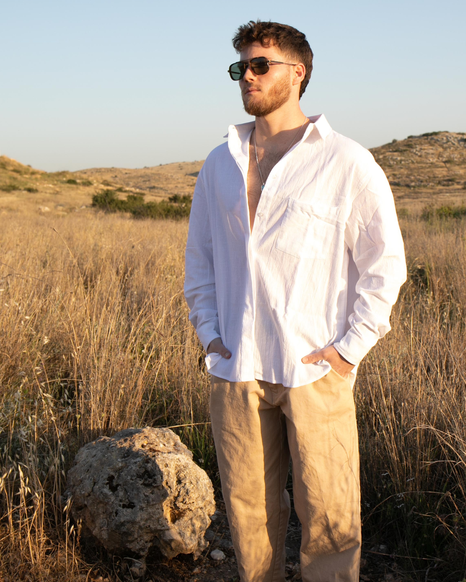סט מכנסיים +חולצת פשתן – Konki